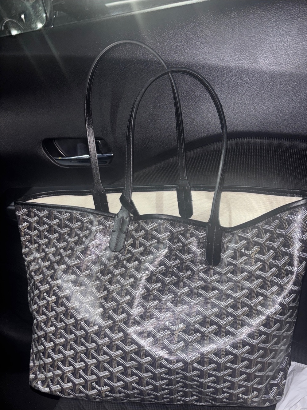 UNBRANDED Lightweight Monogram Canvas Tote Bag small